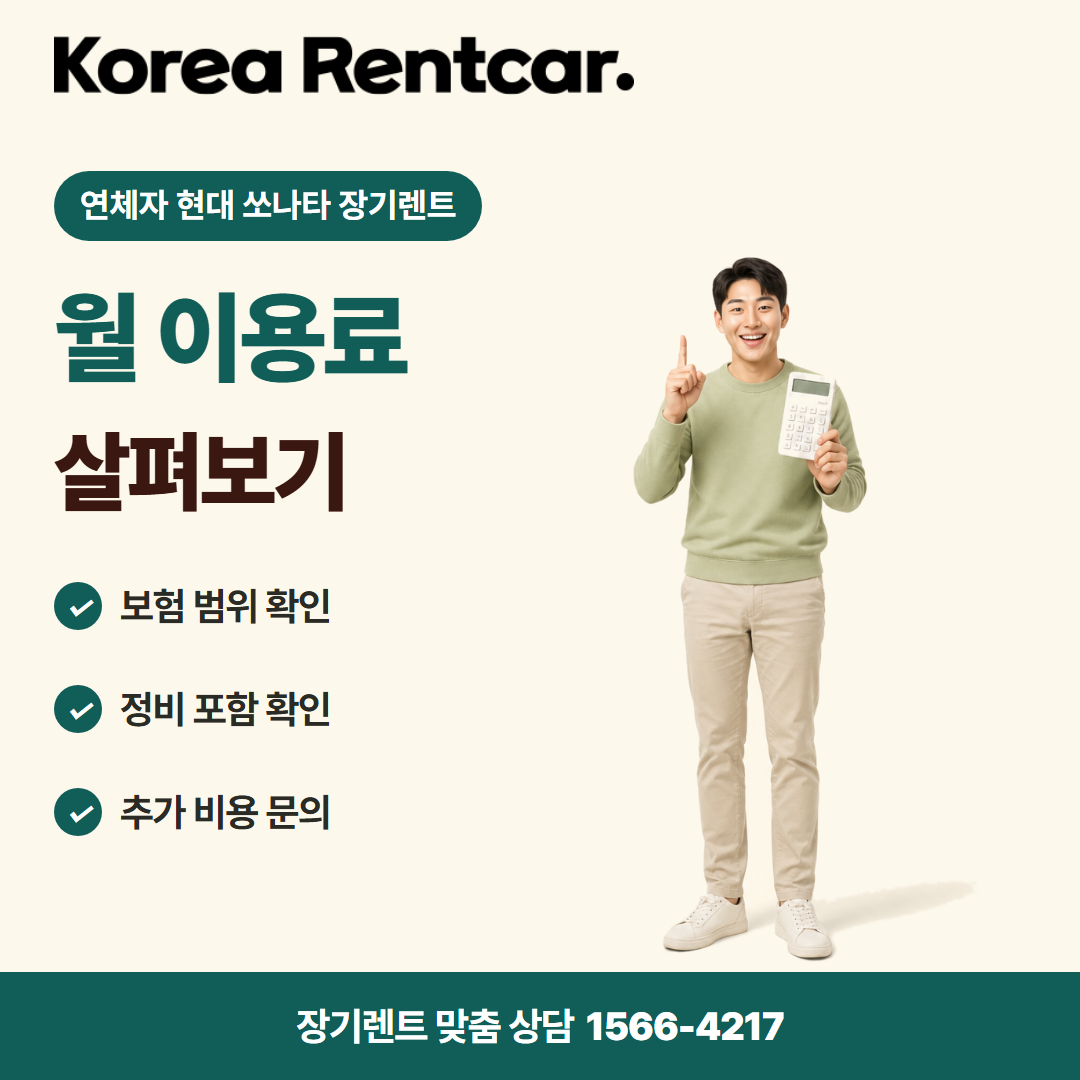 연체자 현대 쏘나타 장기렌트 · 비용 비교 카드뉴스